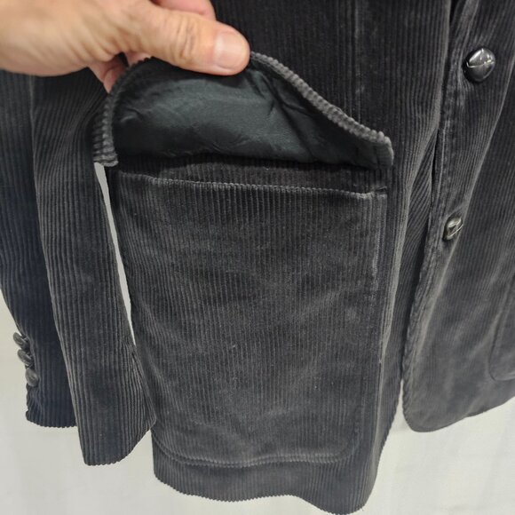 Vintage Urban Renewal Urban Outfitters Charcoal Gray Blazer Corduroy Preppy M - Picture 3 of 11